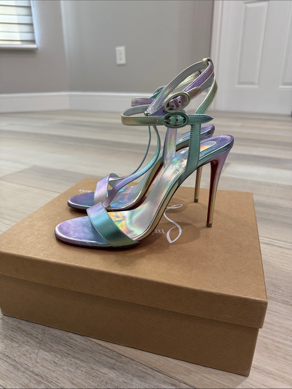 Christian Louboutin: Brand New - Iridescent Strappy High Heel Sandals